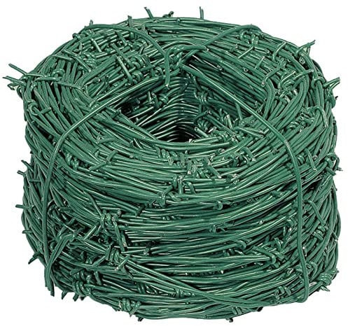 La zappa Filo spinato plastificato verde per recinzione metallica dispenser da 100 mt