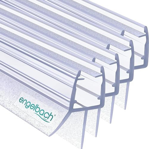 Engelbach® Joint de porte de douche 4x 60cm - Profil d'étanchéité en caoutchouc extra-épais pour verre 5-8 mm, étanchéité optimale, installation facile