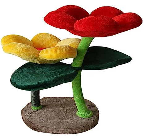 Kratzbaum Süß, Kratzbaum for Große Katzen, Robust, Blumen-Katzen-Klettergerüst