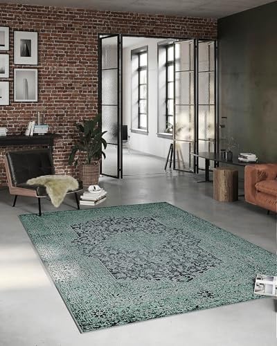 Wecon Home 2nd Avenue Kurzflorteppich, 240 x 340 cm, dunkelgrau | moderner Kurzflor Teppich im orientalischen Design für Wohnzimmer, Schlafzimmer, Arbeitszimmer oder Kinderzimmer