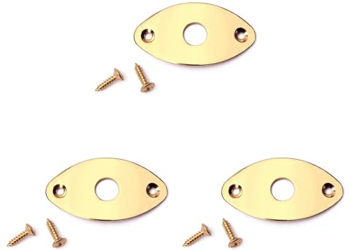 ibasenice Guitar Jack Plate Oval Nickel-Plated Input Output Socket with Screws for Electric Guitar and Bass Replacement Accessories
