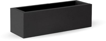 newgarden - Jardinera Rectángular JARA Decorativa para Interior y Exterior Muy Resistente a los Rayos UV. Maceta Larga para Flores y Plantas. Hecha de Polietileno en España (100x40 cm, Antracita)