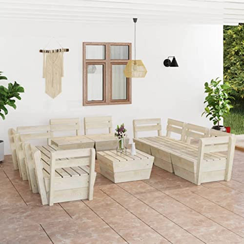 FUDUGEHMIOFWFJJ glasplatte Tisch,küchentisch klein,Tisch mit 4 stühlen Set,9-TLG. Garten-Paletten-Lounge-Set Imprägniertes Fichtenholzdining Table Set 4 Chairs,bistrosets,Patio Tisch und stühle Set,