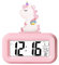 HOAQPPOY Wecker Digital Einhorn, Wecker Kinder Einhorn, Kinderwecker Lichtwecker Einhorn, Digitaler Wecker, KinderWecker Jungen, Alarm Clock Einhorn, Wecker mit Licht （rosa