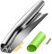 Bxgnip Make 01 Stainless Steel Garlic Press, Easy Cleaning, With Peeler and Scraper, Double-lever Assisted, Also for Ginger and Herbs