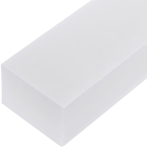 Rebower 305 x 76 x 50mm Feuille Plastique HDPE, Panneau Polyéthylène Haute Densité Planche Découpe Bloc Solide Blanc, [pour Marine, DIY, Sol Maison]