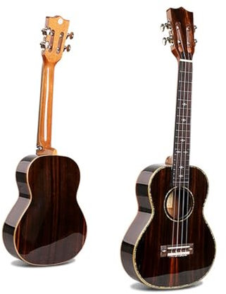 Professionelle Ukulele 21/24/26 Zoll Vintage Schwarze Viersaitige Ukulele-Gitarre(21 Inch)