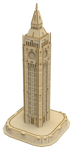 Hallisun Big Ben 3D Wooden Puzzle for Adults, Wood Elizabeth Tower Architecture Model, DIY Building Kit Clock Tower Craft Hobbies Educational Toy, Birthday Gift for Women Men, Home Decor, 61 PCS