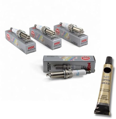 4x Zündkerzen von NGK passt für Mini R56 / R57 1.4/1.6 Bj. 2006-2016 + Kupferfett