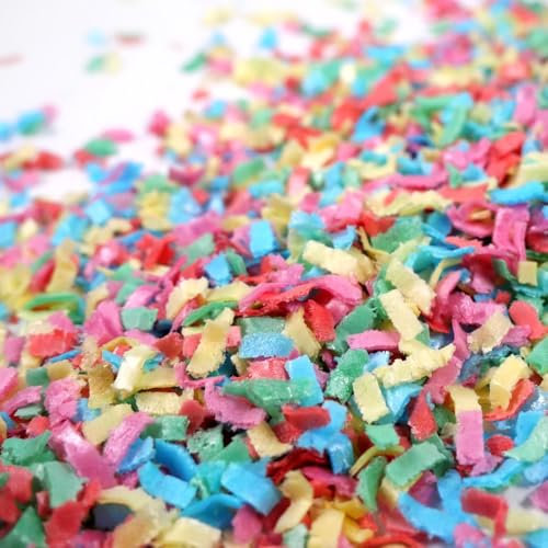 Streuselheld Schnippel Rainbow Esspapier-Flocken 20g Streusel zum Dekorieren und Verzieren von Gebäck aller Art wie Torten Kuchen Keksen Zuckerstreusel