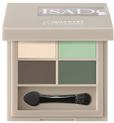 IsaDora Palette di ombretti Quartet – Eyeshadow Palette per trucco impeccabile – Vegano – Splendido set di trucco con quattro ombretti – 02 Neo Mint