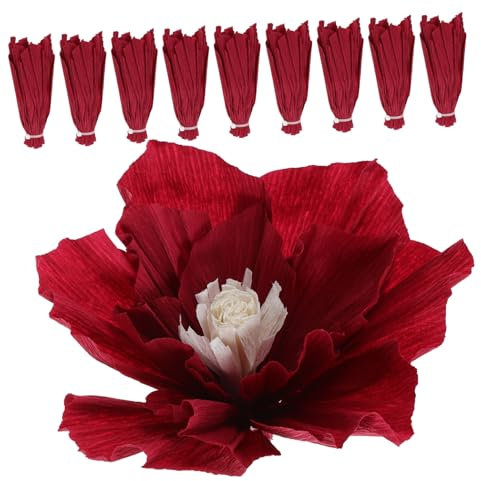 BESTOYARD 10stücke Papierblumen Dekoration Künstliche Blumen Aus Krepppapier Für Hochzeiten Partys Und Festtagsdekoration Weinrot Leicht Und Einfach Aufzuhängen