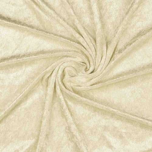 VmG-Store Pannesamt Stoff 2m x 145cm zum Nähen KEINE Meterware glänzender Stretch Samt für Vorhänge Gardinen Bühne Kostüm Kleid Bekleidung Tischdecke Dekostoff (024 Ecru)