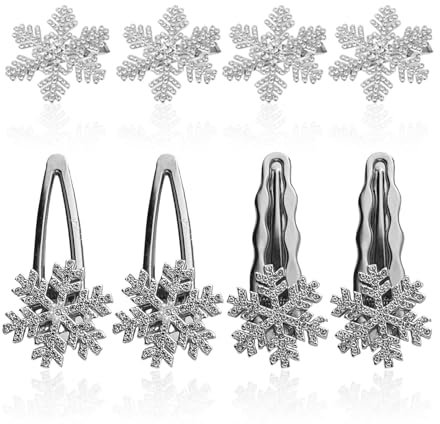 8 Piezas Pinzas Para El Cabello De Copo De Nieve, Pinzas Para El Cabello De Metal, Pinzas Para El Cabello, Mujeres, Accesorios Para El Cabello De Moda Exquisitos, Accesorios Para El Cabello