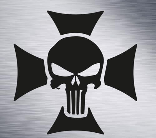 Rakelfix Kreuz eisernes Kreuz Punisher Aufkleber Größe/Farbe ANPASSBAR Sticker Autoaufkleber Decal