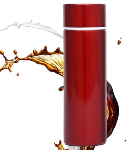 Thermo-Wasserflasche, Metall-Thermobecher für heiße und kalte Getränke, 14,5 x 4 cm, doppelwandig, Edelstahl, isolierte Kantine, hält Getränke auf idealer Temperatur