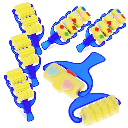 CIMAXIC 20stücke Teiliges Schwammpinsel-Roller Junge Mädchen Waschbar Und Langlebig Geeignet Für Malerei Graffiti Und Handwerk Als