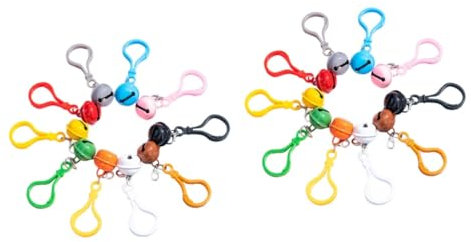 FRCOLOR 2 Series Llavero Campana Gato Collar Campanas Adornos Para Bolsos Campana Llaveros Colgante Para Colgar Bolso Keychains Llaveros Con Cierre De Langosta Planchar Piezas*2