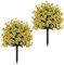 2pc 60 cm Plantas artificiales al aire libre plantas de árboles artificiales al aire libre, árboles topiarios de bola violeta artificial con picos de tierra, arbustos artificiales de falso resistente
