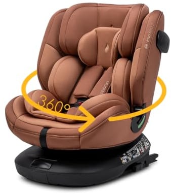 Osann Eno360 2 Reboarder 360 drehbar mit Isofix, Kindersitz ab 1 Jahr | Kinderautositz 40-150 cm, erleichtertes Anschnallen mit Magneten, bereits ab Geburt nutzbar, sicher & komfortabel - Caramel
