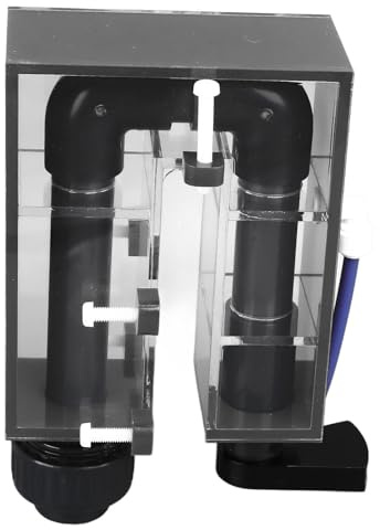 Phefop Acrylic Overflow Box for Aquarium, Wall Mounted Return Box Fish Tank Sump Filter for Water Circulation (Black)