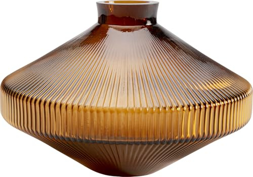 Kare Design Vase Daphne, Braun, Höhe 24cm, Blumenvase, Deko Vase, Wohnaccessoire, Wasserfest, Gemustert, Glas, Wohnzimmer