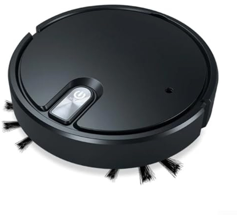 Robot aspirador inteligente de navegación con humidificador y módulo de pulverización para suelos de madera dura, azulejos y laminados (negro)