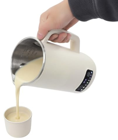 Máquina de leche de soja 800 ml con 10 cuchillas, para leche de soja, gachas de arroz, té de maíz, frutas y flores, hervir agua, fría y caliente, temporizador de 12 horas, para 1-3 personas, color