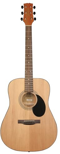 Jasmine S35 Dreadnought Acoustic Guitar Strings 6, Rosewood Fingerboard, Advanced X Bracing – Full-Size Guitar for Beginners & Others – Natural Finish, Right
