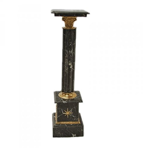 Casa Padrino Barock Marmor Säule Schwarz 30 x 30 x H. 100 cm - Barock Marmor Möbel