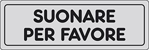 CARTELLO ALLUMINIO CM 15X5 SUONARE PER FAVORE