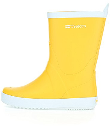 Tretorn Gummistiefel Unisex Wings - wasserdichte, Halbhohe stylische Regenstiefel aus Naturkautschuk ohne PVC - GELB Größe 43