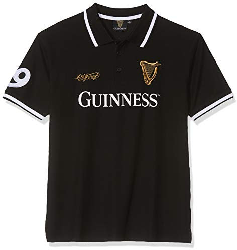 Guinness Herren BLK Guin 59 White STR Collar S/S Polo Poloshirt, Schwarz (Schwarz Schwarz), XX-Large