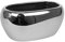 Keramik Übertopf L 28 cm Silber Pflanztrog Kakteen Blumentopf Oval wahlbar