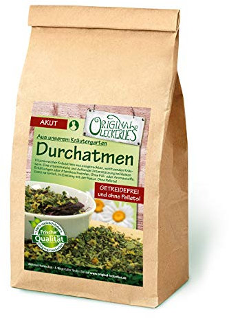 Original-Leckerlies: Durchatmen-Kräutermix 250g, getreidefreie, wohltuende Kräuter für Kaninchen und Nager, 100% Naturprodukt, Kaninchenfutter, Nagerfutter, Meerschweinchenfutter