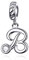 LaMenars Damen Charm-Anhänger Alphabet Buchstabe 925 Sterling Silber passend für, Chamilia und europäische Charm-Armbänder & Halsketten (Buchstabe B)