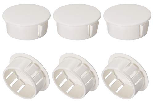 sourcingmap 6pcs Mounting 25mm X 11mm White Nylon Round Snap Panel Locking Hole Plugs Cover
