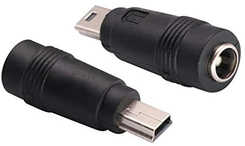 AAOTOKK Mini USB Adattatore di Alimentazione DC Mini USB Maschio a 5,5x2,1 mm Connettore jack di Ricarica Barrel Power 5V Connettore USB per Mini Dispositivo di Ricarica USB (2Pezzi-Mini)