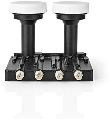 LNB - Quad Monoblock 6,0 ° - Ausgangsanschluss: 4X F-Connector - Rauschmaß Bereich: 0.85 dB - Konversionsgewinn: 52-67 dB - Schwarz - Astra+ / Hotbird