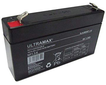 Ultramax NP Series NP1.3-6 Sealed Valve Regulated Lead-Acid Battery SLA 6V 1.3Ah