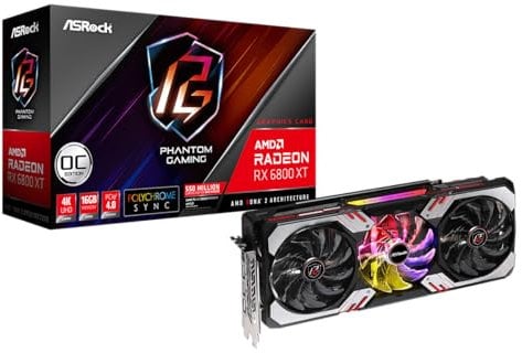 ASROCK - VGA CARDS Radeon RX6800XT Phantom Gaming 16G OC GDDR6 1875MHz HDMI DPX3