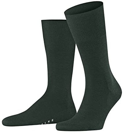 FALKE Herren Socken Airport M So Wolle Baumwolle einfarbig 1 Paar, Grün Hunter Green 7441, 43-44