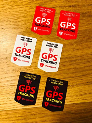 6X GPS Tracking Aufkleber Sticker Security Bike Fahrrad Sicherheit Hinweis Se42