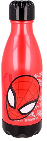 Stor8412497441006Infantil PP Agua Botella, 560 ml Capacidad, Spiderman Web Urbana