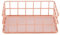 Rose Gold Basket Iron Storage Basket Toiletries Makeup Organiser Metal Wire Bathroom Shelves Desktop Holder Office Bedroom(D)