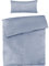 Pure Label Mako Satin Damast Streifen Bettwäsche hellblau 155x220 cm mit Kissenbezug 40x80 cm aus 100% Baumwolle | Traumhaft weiches Mako Satin Bettwäsche Set in Uni