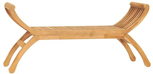 vidaXL Teak Massiv Gartenbank 2-Sitzer Bank Sitzbank Parkbank Holzbank Gartenmöbel Balkonbank Terrassenbank Massivholzbank Outdoor 120cm