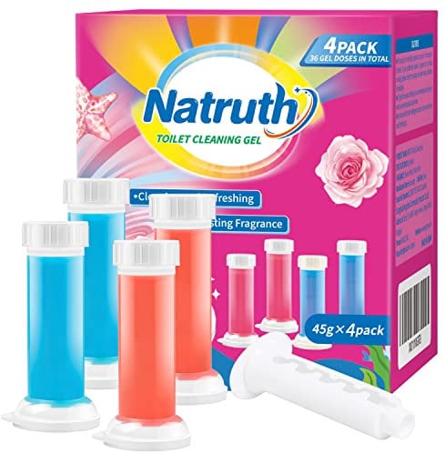 NATRUTH Toilet Cleaner Gel Toilet Stamp Gel Flower and Ocean Fragrance 36 Doses, Keep Clean and Long-lasting Fragrance For Toilet BowlsToilet Basins and Sinks (Flower and Ocean)