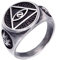 PAURO Herren Edelstahl All Seeing Triangle Eye of Providence Ring Alte Silbergröße 57