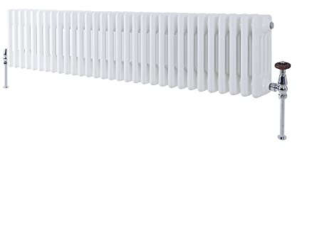 MILANO White Cast Iron Style Horizontal Four Column Radiator 300 x 1415mm